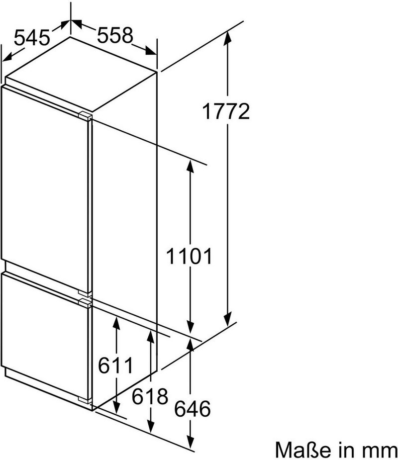 SIEMENS Einbaukühlgefrierkombination iQ500 KI87SADD0 1772 cm hoch 558 cm breit