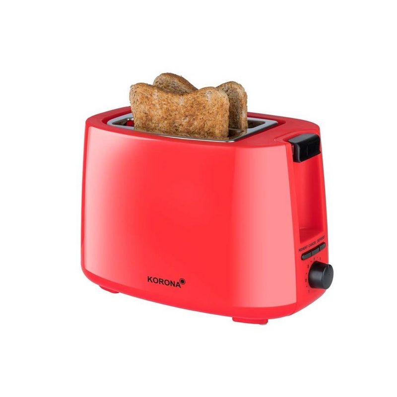 KORONA Toaster Frühstücksset / Küchenset 3er Set 12 Tassen Filterkaffemaschine 2-Scheiben Toaster (2-Schlitz-Toaster) 17 L Wasserkocher Ideal geeignet für Küche Büro Ferienwohnung Ferienhaus rot (10117 20132 21132)