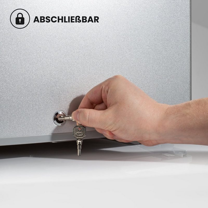 Stillstern Table Top Kühlschrank KB 46.2 Mini Kühlschrank E 45L mit Abtauautomatik Schloss Frostfach Leise Ideal für Küche Büro Schlafzimmer Hotels und kleine Wohnungen Kühlschrank klein Minibar Getränkekühlschrank