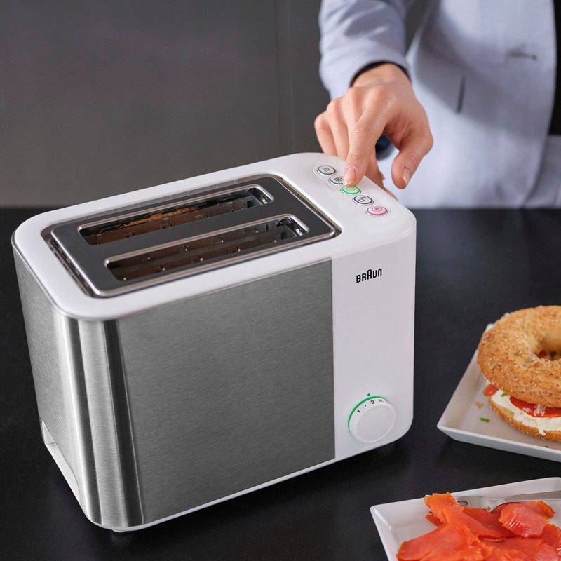 Braun Toaster HT 5010.WH weiß silber ID Collection 2 kurze Schlitze 1000 W