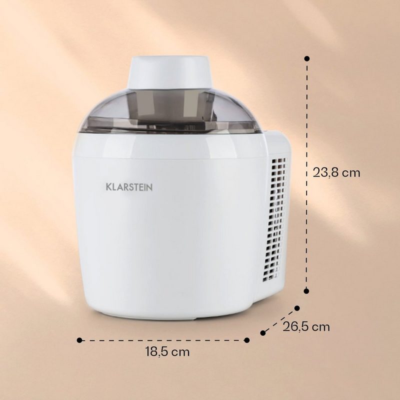 Klarstein Eismaschine Schneeflöckchen Eiscremebereiter thermoelektrisch 700ml leise weiß 0.7 l 90 W