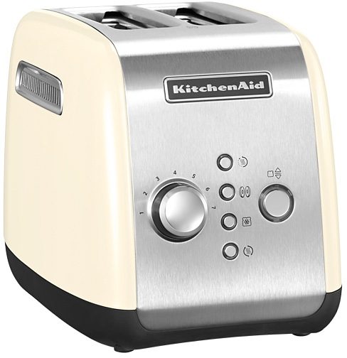 KitchenAid Toaster 5KMT221EAC 2 kurze Schlitze für 2 Scheiben 1100 W mit Brötchenaufsatz und Sandwichzange