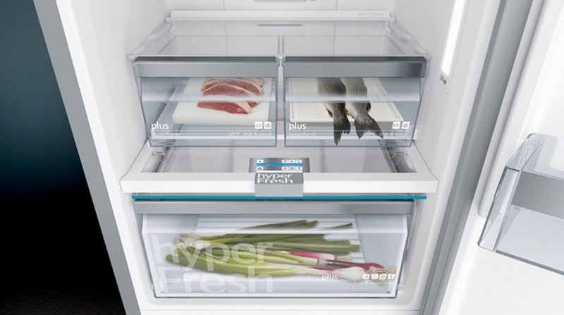 SIEMENS Kühl-/Gefrierkombination KG39NHXEP 204 cm hoch 60 cm breit 2 hyperFresh 0° C plus Boxen noFrost Home Connect