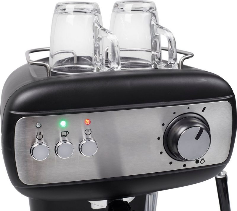 Tristar Espressomaschine CM-2276-DE mit Tassenwärmer und Milchschaum-Düse 20-bar