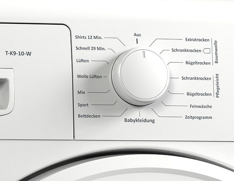 Telefunken Kondenstrockner T-K9-10-W 9 kg (Trockner Knitterschutz Reversierende Trommelbewegungen 15 Programme Restlaufanzeige)