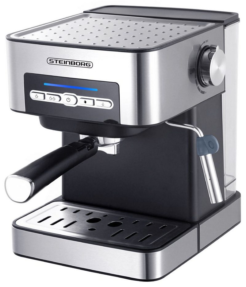 STEINBORG Espressomaschine SB-6040 Edelstahl Design 15 bar Milchaufschäumer