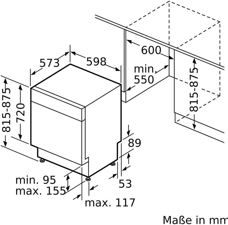 BOSCH Unterbaugeschirrspüler SMU6ZCS07E 14 Maßgedecke