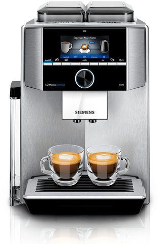 SIEMENS Kaffeevollautomat EQ.9 plus connect s700 TI9578X1DE 2 separate Bohnenbehälter und Mahlwerke extra leise automatische Reinigung bis zu 10 individuelle Profile