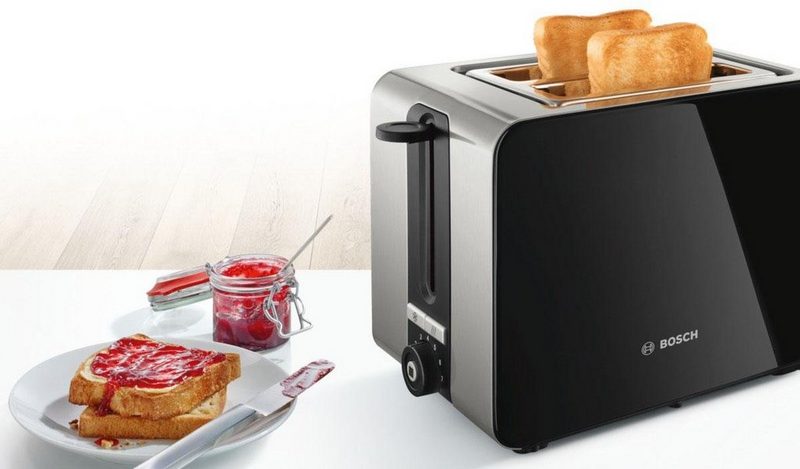 BOSCH Toaster TAT7203 2 kurze Schlitze für 2 Scheiben 1050 W mit Flächenheizung