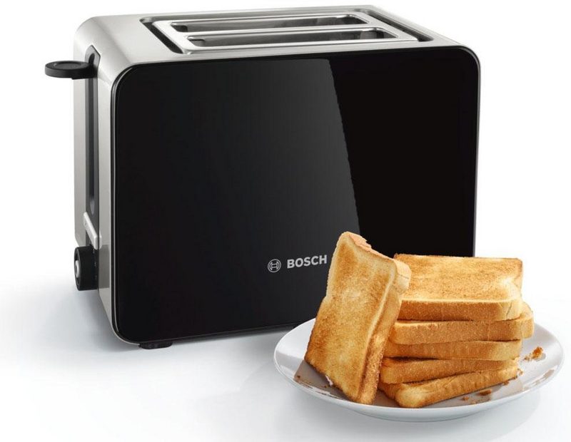 BOSCH Toaster TAT7203 2 kurze Schlitze für 2 Scheiben 1050 W mit Flächenheizung