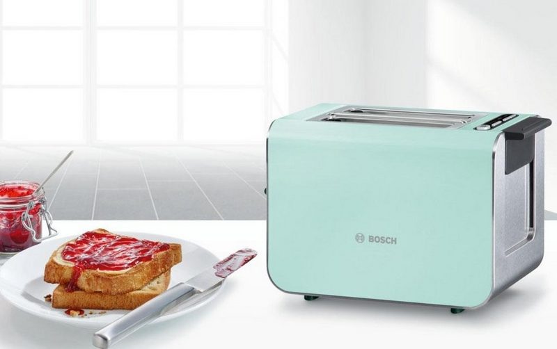 BOSCH Toaster Styline TAT8612 2 kurze Schlitze für 2 Scheiben 860 W mint turquoise-black grey