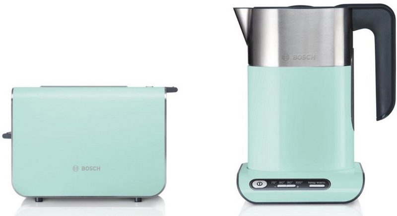 BOSCH Toaster Styline TAT8612 2 kurze Schlitze für 2 Scheiben 860 W mint turquoise-black grey