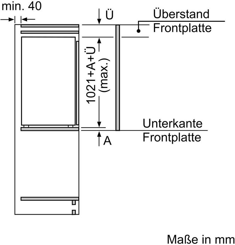 SIEMENS Einbaukühlgefrierkombination iQ500 KI32LADF0 1021 cm hoch 558 cm breit