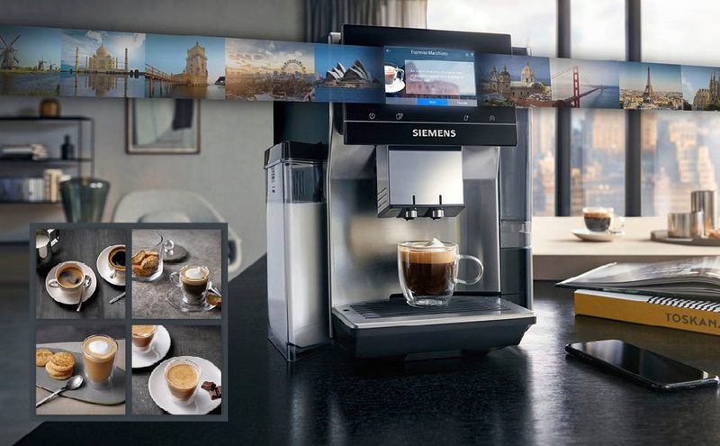 SIEMENS Kaffeevollautomat EQ.700 integral - TQ707D03 intuitives Full-Touch-Display speichern Sie bis zu 30 individuelle Kaffee-Favoriten automatische Milchsystem-Reinigung