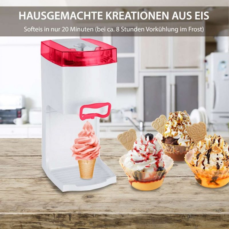 Syntrox Germany Eismaschine Syntrox Softeismaschine Eismaschine Frozen Joghurt Maschine 4in1 rot