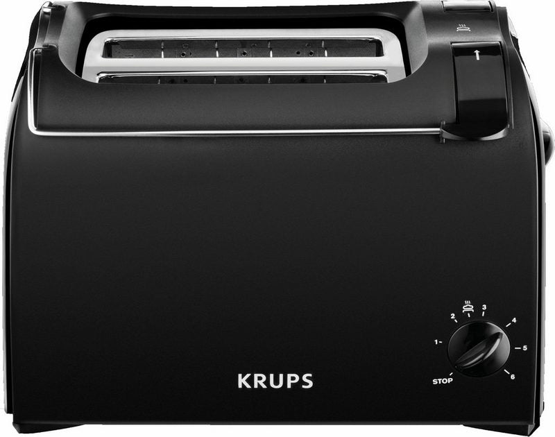 Krups Toaster Pro Aroma KH1518 2 kurze Schlitze für 2 Scheiben 700 W Krümelschublade 6 Bräunungsstufen Hebe-Funktion