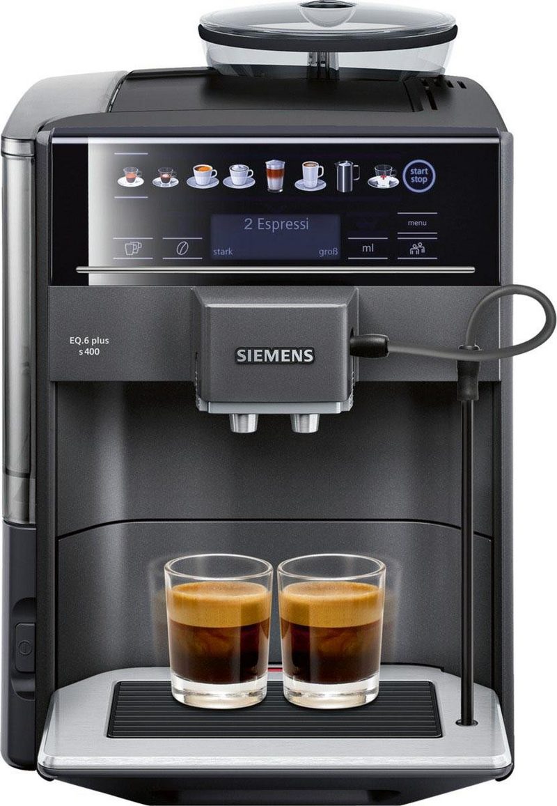 SIEMENS Kaffeevollautomat EQ.6 plus s400 TE654509DE automatische Reinigung 2 individuelle Profile inkl. Milchbehälter im Wert von UVP 4990