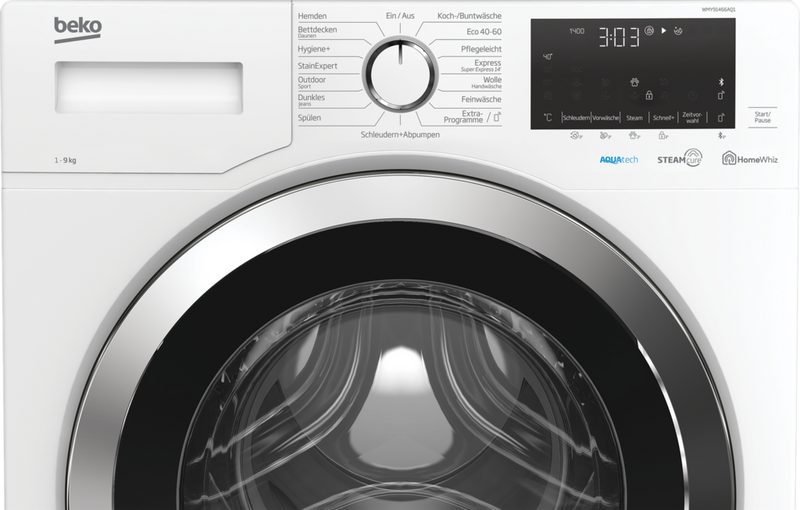 BEKO Waschmaschine Frontlader 9 kg 1400 U/Min AquaTech EEK: A WMY91466AQ1