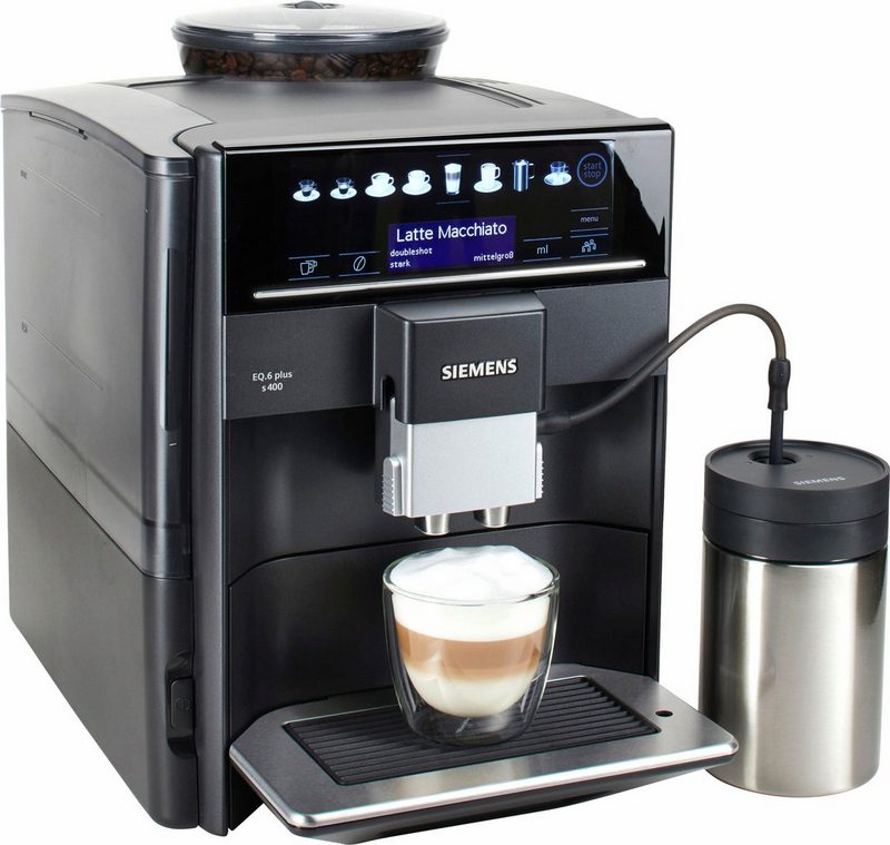 SIEMENS Kaffeevollautomat EQ.6 plus s400 TE654509DE automatische Reinigung 2 individuelle Profile inkl. Milchbehälter im Wert von UVP 4990