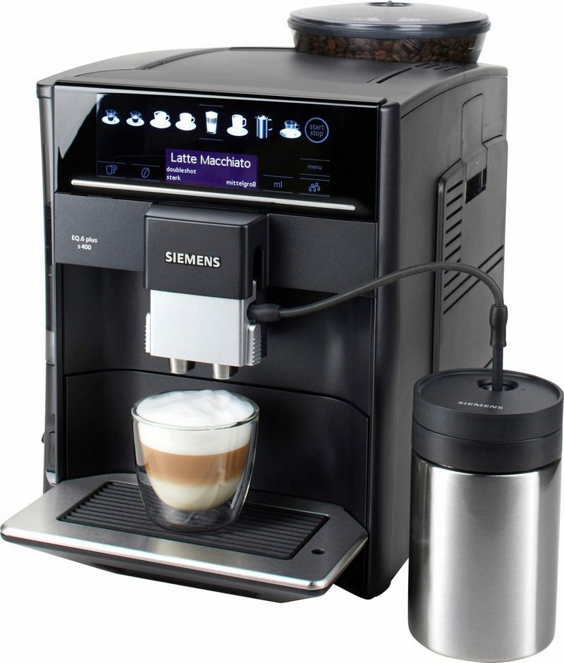 SIEMENS Kaffeevollautomat EQ.6 plus s400 TE654509DE automatische Reinigung 2 individuelle Profile inkl. Milchbehälter im Wert von UVP 4990