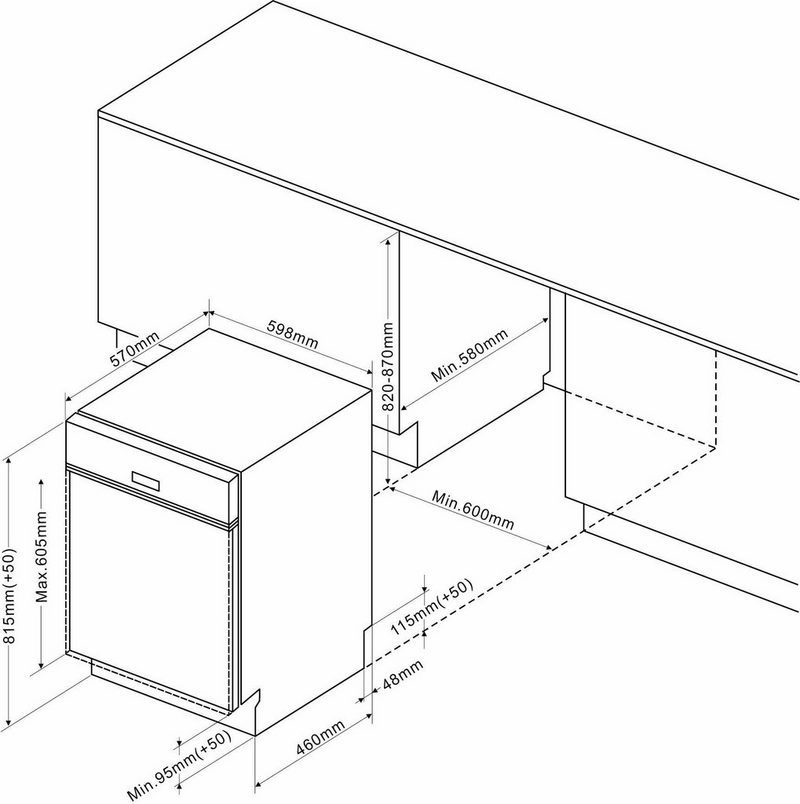 Amica teilintegrierbarer Geschirrspüler EGSP 14797-1 E 12 Maßgedecke Startzeitvorwahl