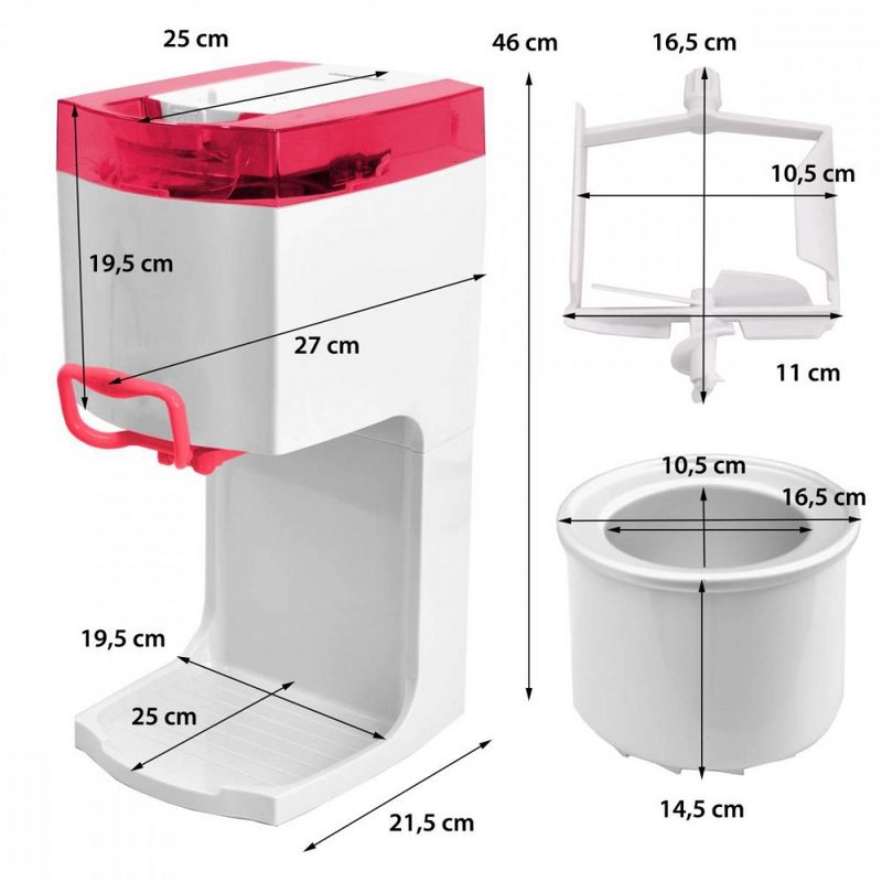 Syntrox Germany Eismaschine Syntrox Softeismaschine Eismaschine Frozen Joghurt Maschine 4in1 rot