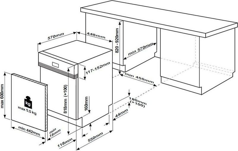 BEKO teilintegrierbarer Geschirrspüler DSS28021X 11 Maßgedecke mit Intensiv 70°C