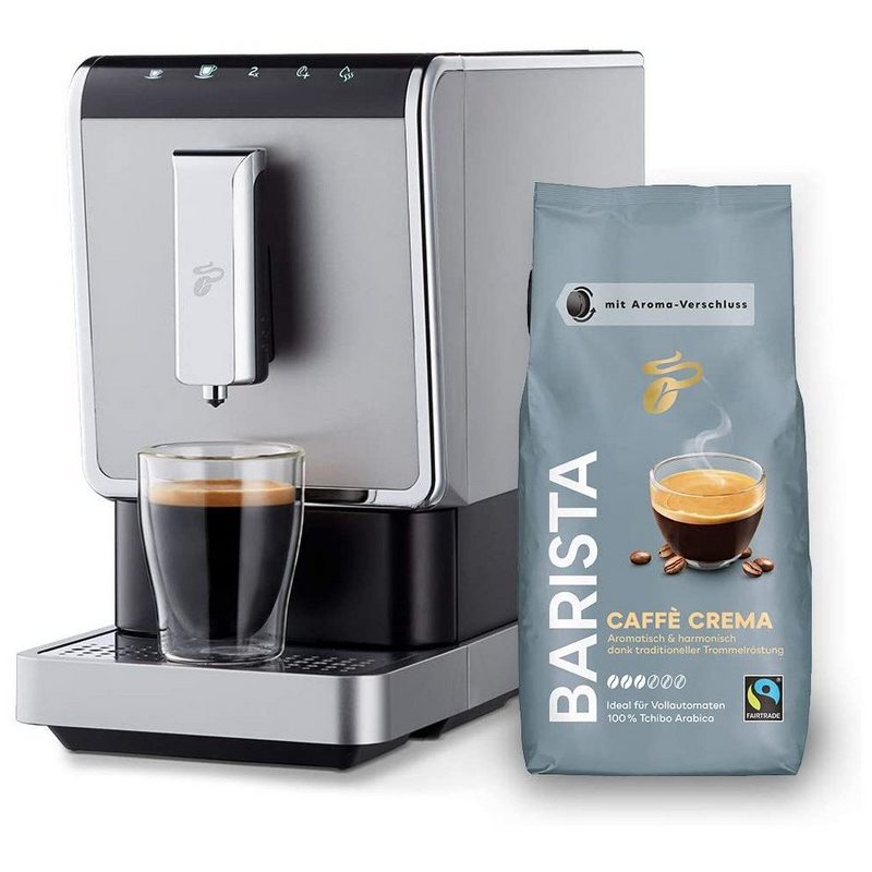 Tchibo Kaffeevollautomat Esperto Caffè silber +1kg Barista Ganze Bohne