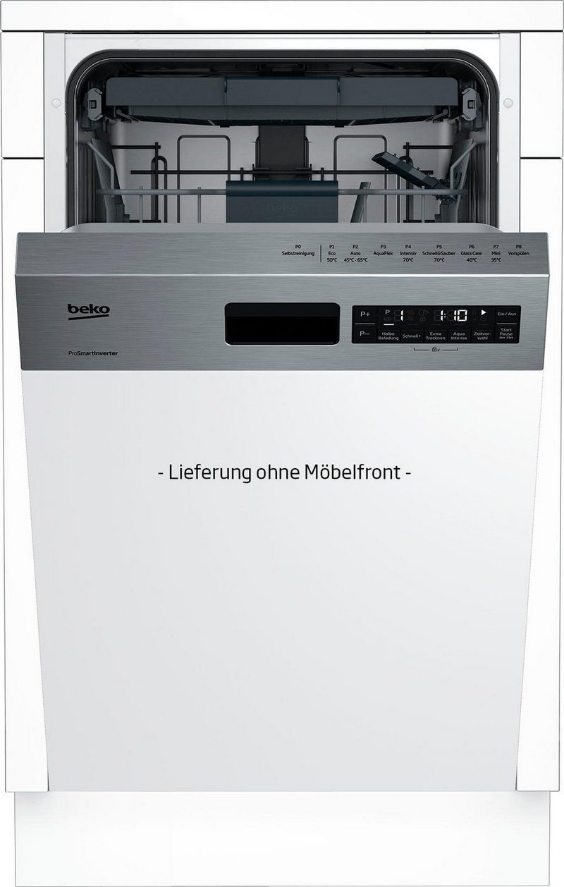 BEKO teilintegrierbarer Geschirrspüler DSS28021X 11 Maßgedecke mit Intensiv 70°C