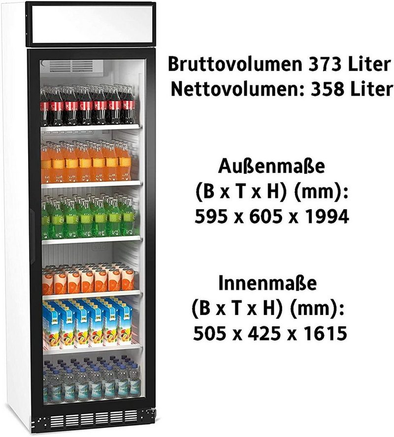 Simfer Getränkekühlschrank SDS 385 DC 1 CF 200 cm hoch 60 cm breit Flaschenkühler mit LED-Display 358 L Self-Closing Glastür mit schwarzem Alu-Rahmen 5 höhenverstellbare Gitterregale Digitaler Thermometer