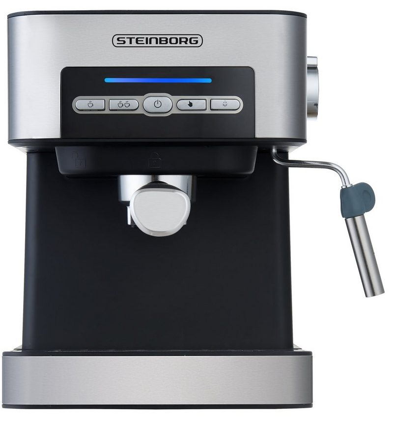 STEINBORG Espressomaschine SB-6040 Edelstahl Design 15 bar Milchaufschäumer