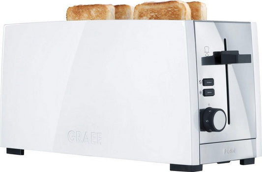 Graef Toaster TO 101 weiß-matt 2 lange Schlitze für 4 Scheiben 1380 W