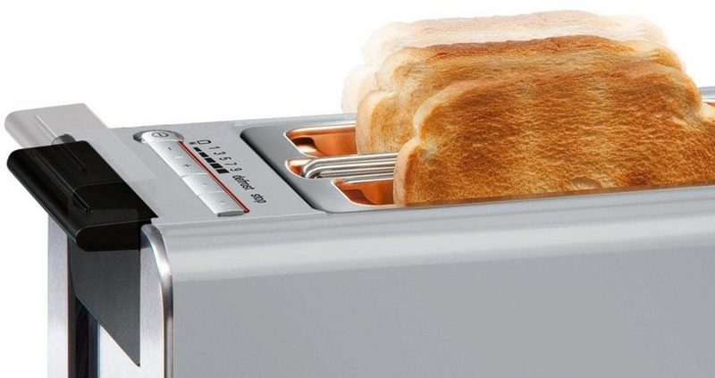 SIEMENS Toaster Sensor for Senses TT86105 2 kurze Schlitze für 2 Scheiben 860 W mit Quarzglasheizung grau