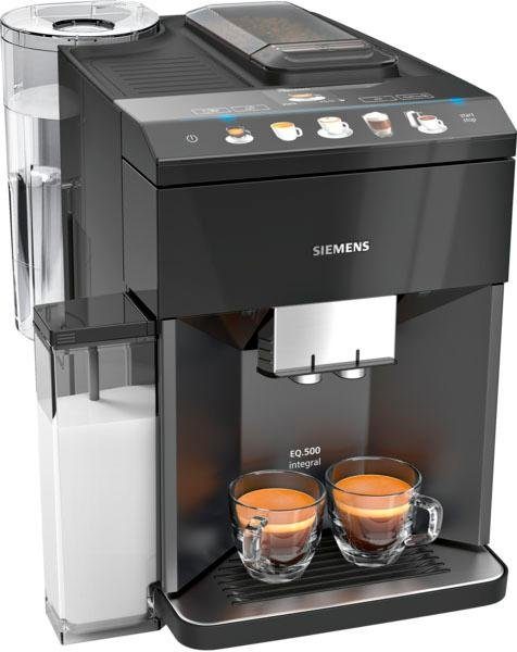 SIEMENS Kaffeevollautomat EQ.5 500 integral TQ505D09 einfache Bedienung integrierter Milchbehälter zwei Tassen gleichzeitig