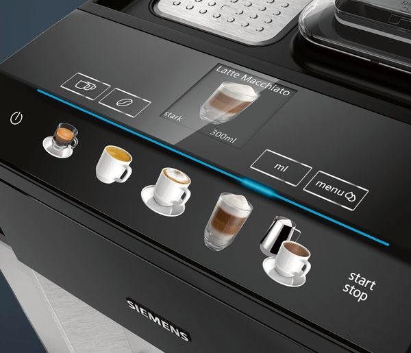 SIEMENS Kaffeevollautomat EQ.5 500 integral TQ507D03 einfache Bedienung integrierter Milchbehälter zwei Tassen gleichzeitig