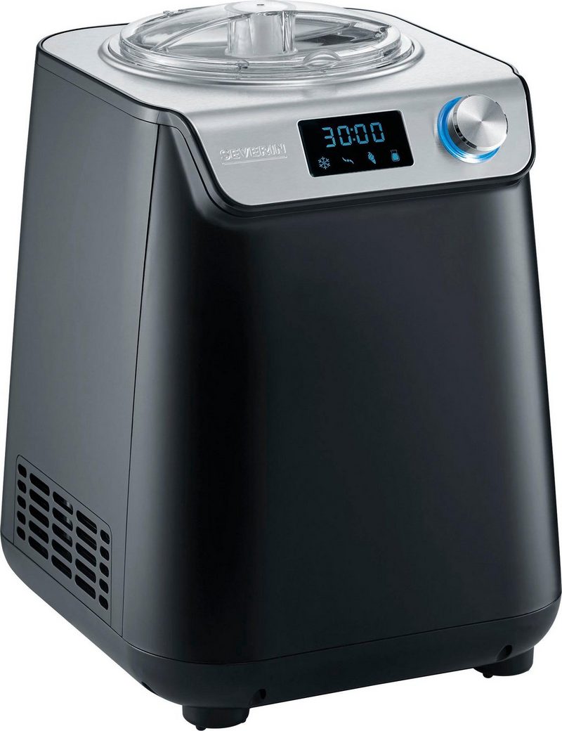 Severin Eismaschine EZ 7407 12 l 135 W zur Zubereitung von Eis Sorbet Frozen Joghurt und Joghurt inkl. automatischer keep-cooling-Funktion