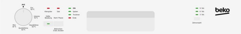 BEKO Standgeschirrspüler DFN05L20W 14 Maßgedecke mit Intensiv 70°C Funktion