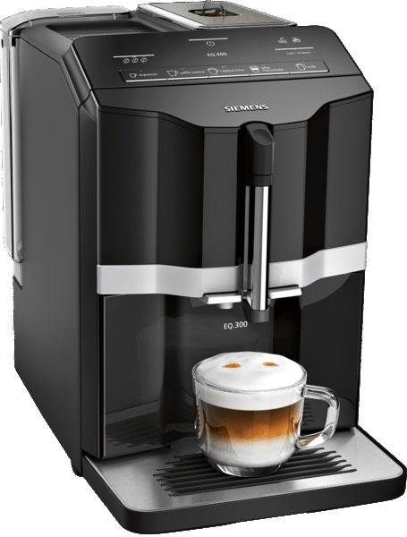 SIEMENS Kaffeevollautomat EQ.300 TI351509DE einfache Zubereitung mit oneTouch Funktion 5 Kaffee-Milch-Getränke schwarz