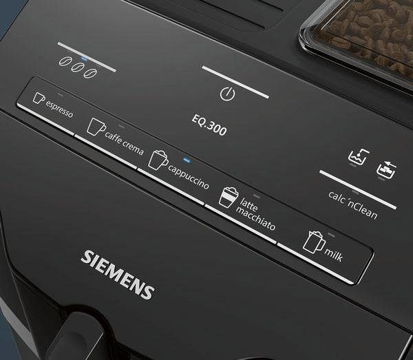 SIEMENS Kaffeevollautomat EQ.300 TI351509DE einfache Zubereitung mit oneTouch Funktion 5 Kaffee-Milch-Getränke schwarz