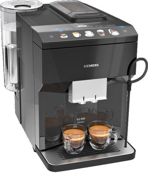 SIEMENS Kaffeevollautomat EQ.500 classic TP503D09 automatisches Reinigungssystem zwei Tassen gleichzeitig flexible Milchlösung inkl. BRITA Wasserfilter