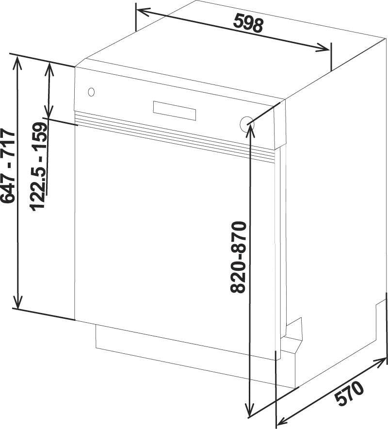 Sharp teilintegrierbarer Geschirrspüler QW-HD44SD-DE 9 Maßgedecke