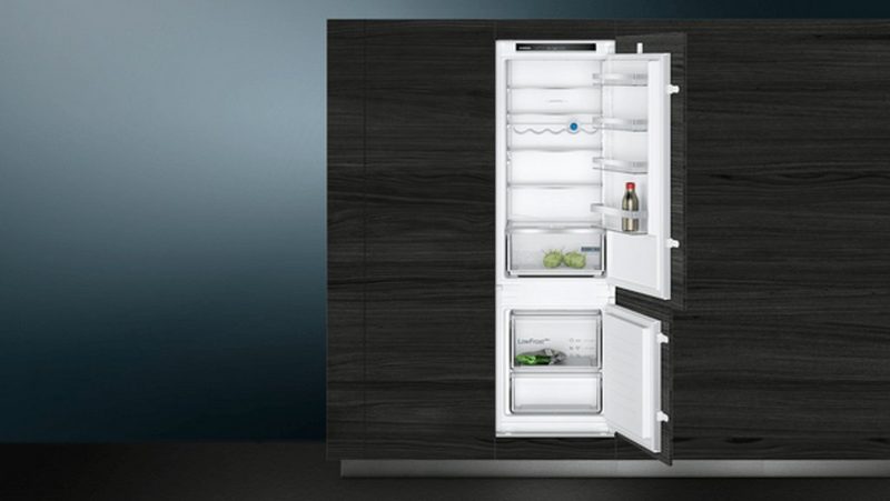 SIEMENS Einbaukühlgefrierkombination KI87VVSE0 177.2 cm hoch 54.1 cm breit hyperFresh Schublade / lowFrost / bigBox / bottleRack / LED-Beleuchtung