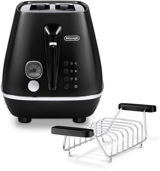 DeLonghi Toaster Distinta Moments CTIN 2103.BK – Sunset Black 2 kurze Schlitze für 2 Scheiben 900 W