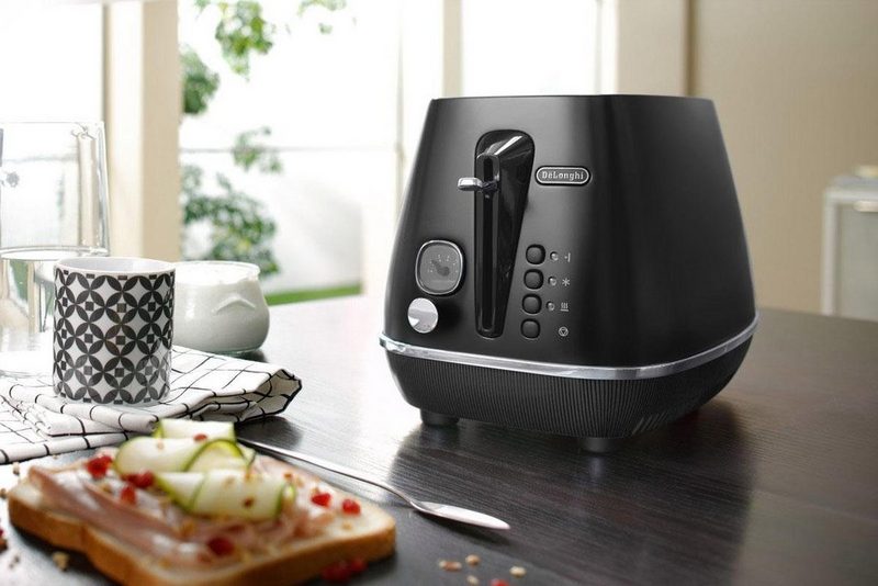 DeLonghi Toaster Distinta Moments CTIN 2103.BK – Sunset Black 2 kurze Schlitze für 2 Scheiben 900 W