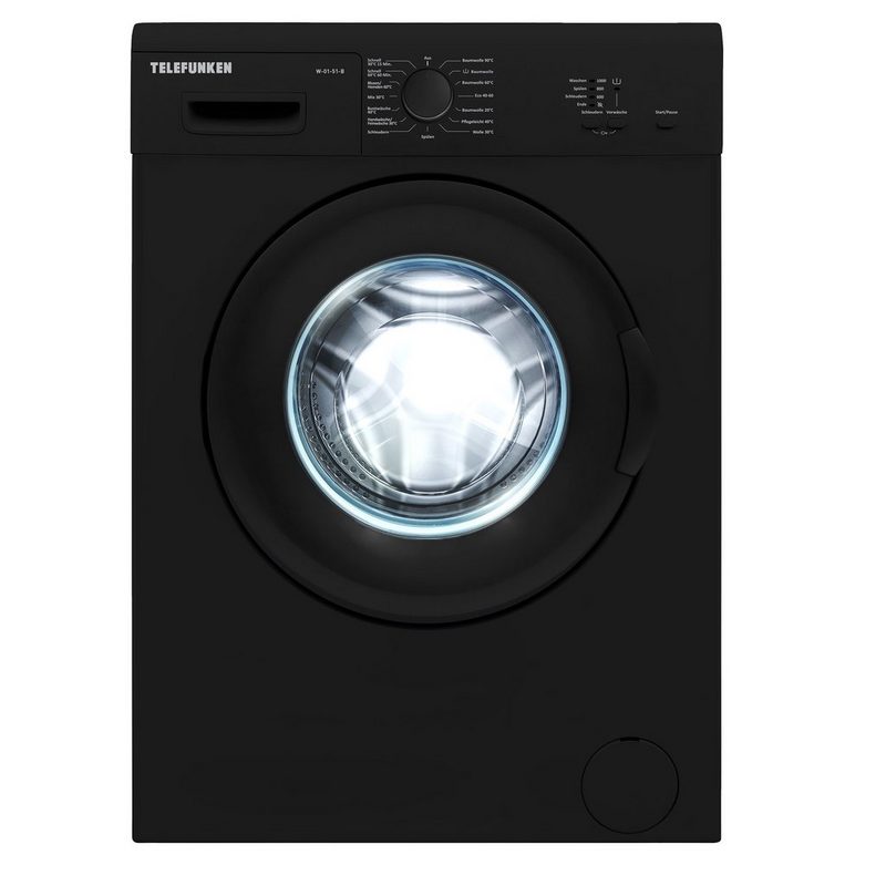 Telefunken Waschmaschine W-01-51-B 5 kg 1000 U/min (5 kg / 1000 U/Min) mit Mengenautomatik und Überlaufschutz