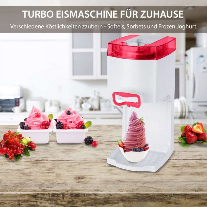 Syntrox Germany Eismaschine Syntrox Softeismaschine Eismaschine Frozen Joghurt Maschine 4in1 rot