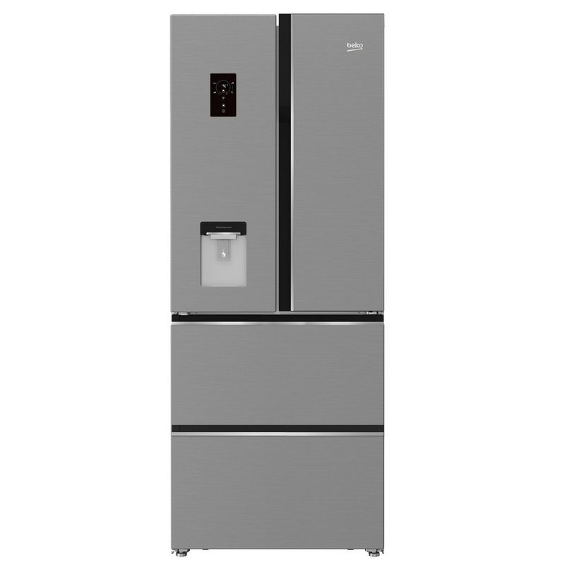 BEKO Kühlschrank GNE490E30DZXPN 192 cm hoch 76 cm breit No Frost HarvestFresh Wasserspender mit Slim Tank ProSmart Inverter Kompressor