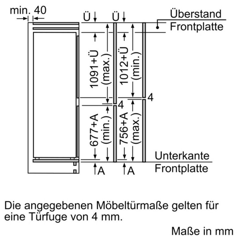 BOSCH Einbaukühlgefrierkombination KIN86NSF0 177.2 cm hoch 54.1 cm breit NoFrost