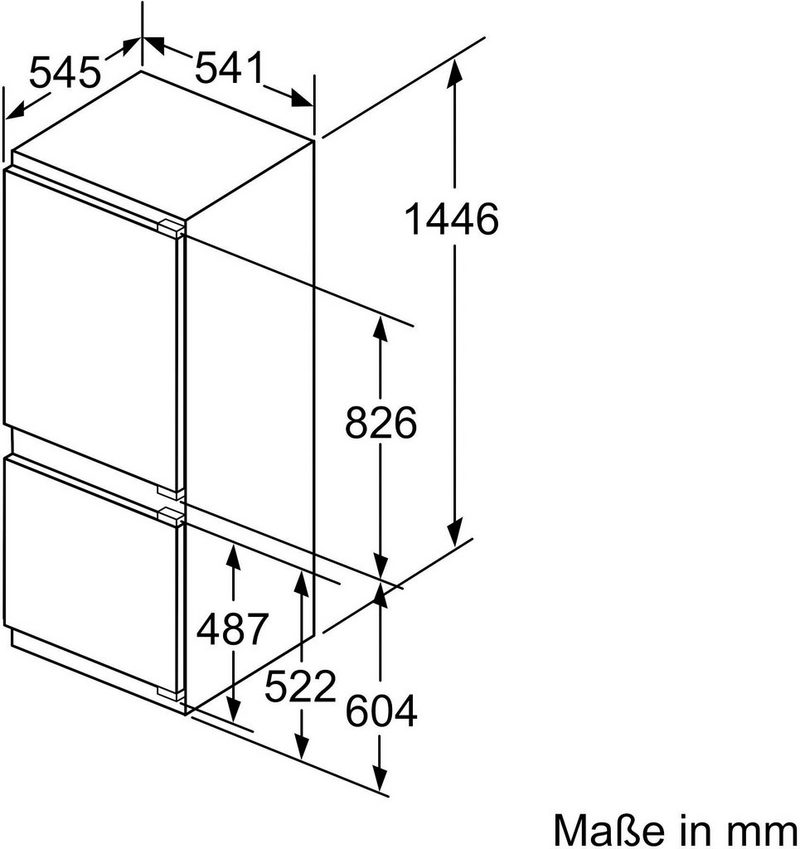 BOSCH Einbaukühlgefrierkombination 4 KIV67VSF0 1446 cm hoch 541 cm breit