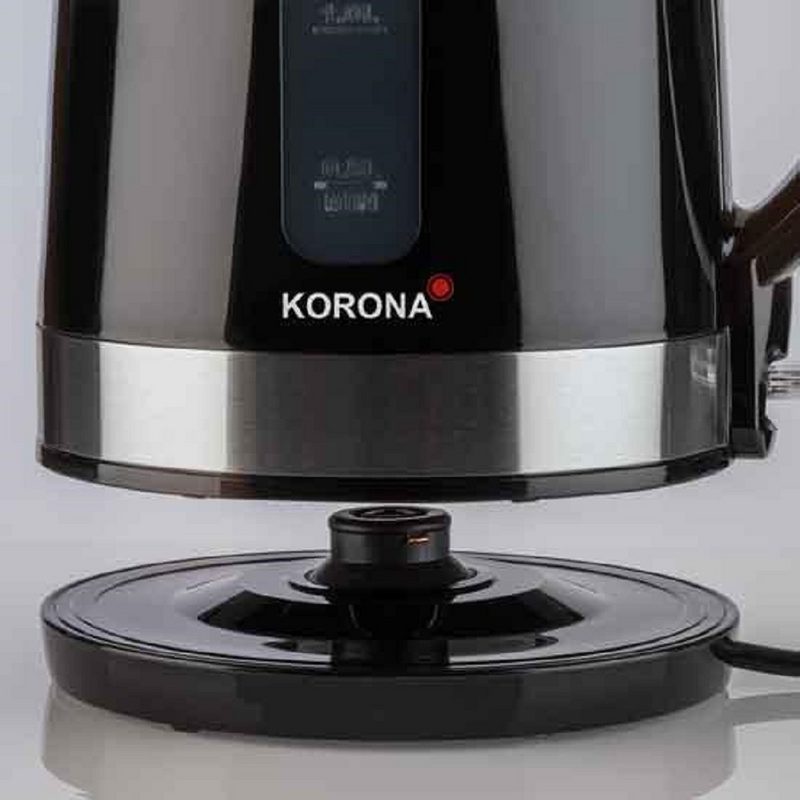 KORONA Toaster Frühstücksset / Küchenset schwarz/Edelstahl 2-Scheiben-Toaster Auftaufunktion Brötchenaufsatz 17 L / 2200 W Wasserkocher 12 Tassen Filter Kaffeemaschine